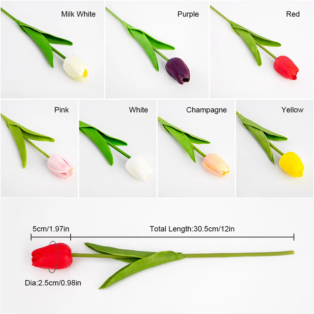 1/5/10 шт Искусственные цветы тюльпаны букет День Святого Валентина дом
