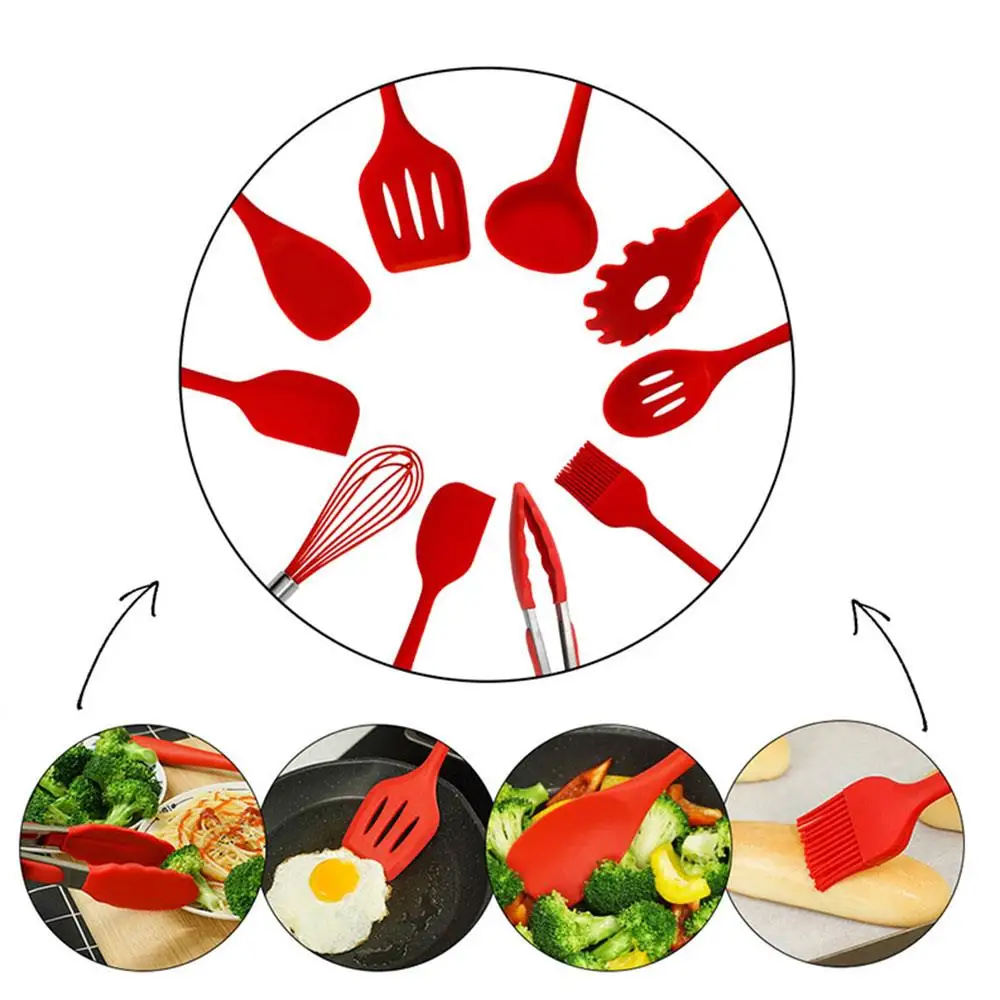 Красно-яйцевидная Лопата для спагетти-сервера шлицевая ложка Тернера