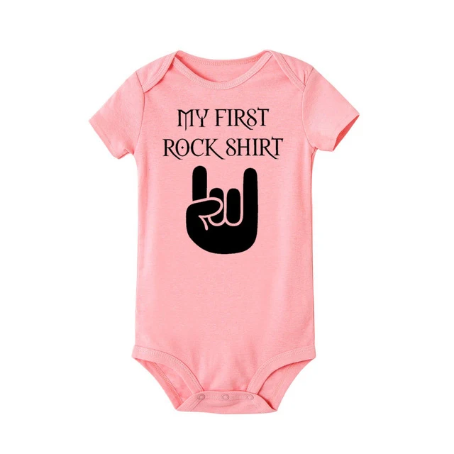 My First Rock Shirt Baby Short Sleeve Cotton Bodysuit Cute Boy Clothes Jumpsuit Infant Outfit Body | Детская одежда и обувь