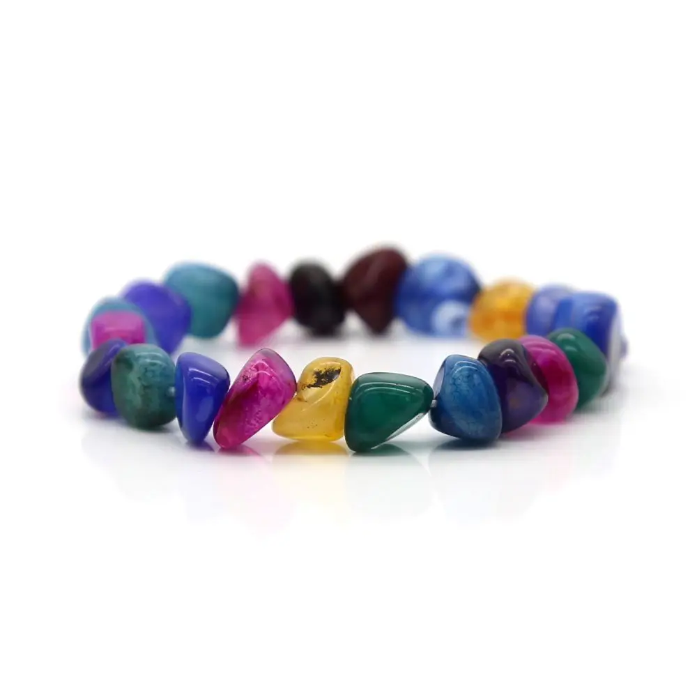 

Rainbow Color Stone Bracelet & Anklets For Women Elastic Rope Transparent Stone Leg Bracelet Enkelbandjes Sieraden