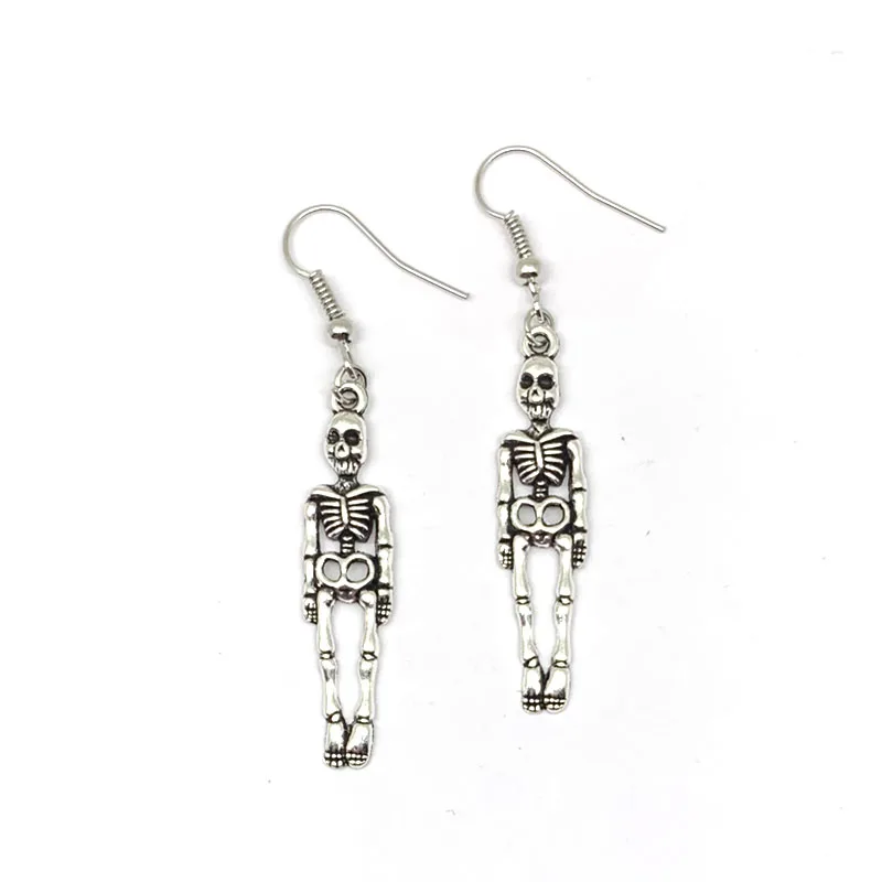 1 пара (2 шт.) тибетские серебряные скелетоны ручной работы для Хэллоуина