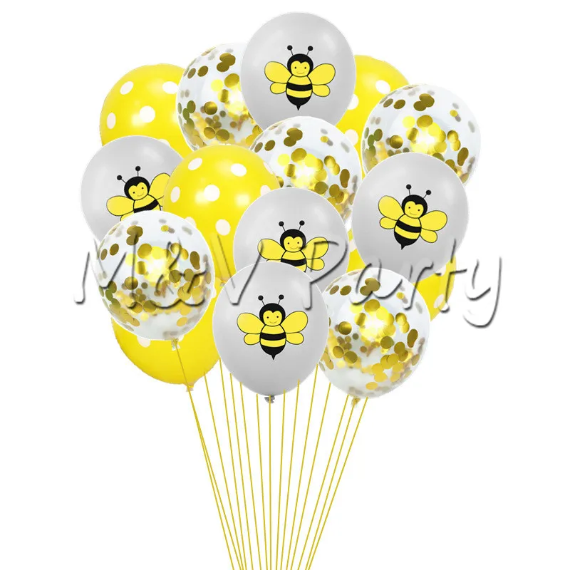 10 шт./лот 12 дюймов латексные конфетти мультфильм пчела тема вечерние Foli воздушный