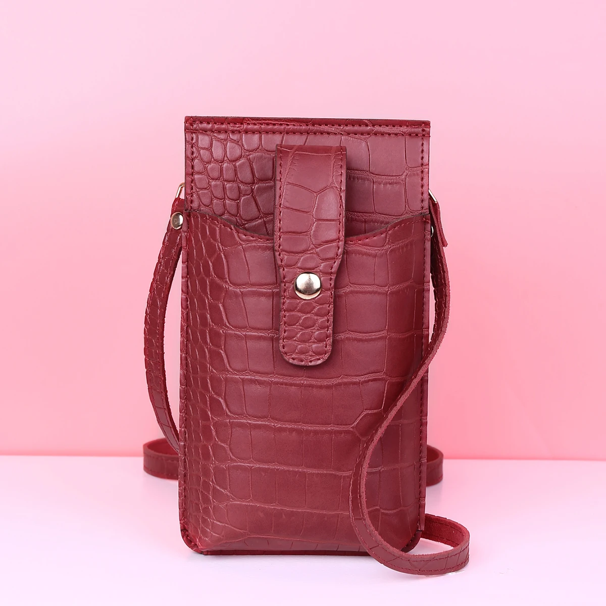 

2021 New Green Women Wallet Solid Color Leather Shoulder Straps Shoulder Mobile Phone Big Card Holders Handbag Pockets Girls