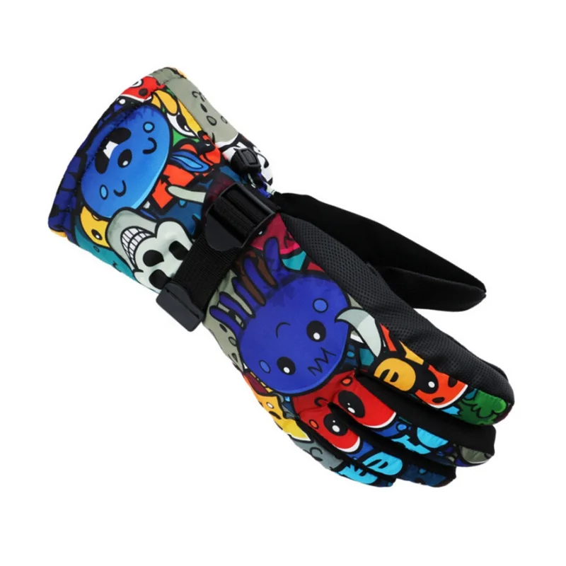 

Winter Warm Snowboard Ski Gloves Waterproof Thicken Skiing Mittens Snowmobile motorcycle snow monster scrawl Ski Gloves