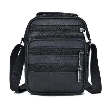 

Factory Wholesale Men's Single-Shoulder Bag Solid Color Leather Handbag Multi-Function Casual Fashion Men's Messenger Bag