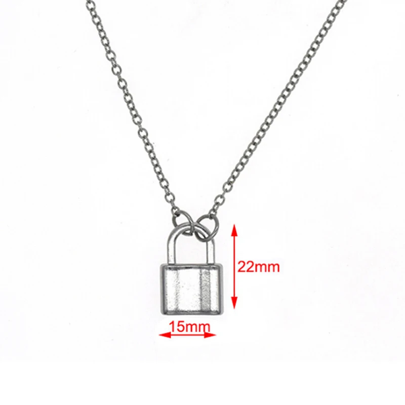 

Rock Choker Lock Necklace Layered Chain Lock Pendant Pad Lock Charm Necklace Chain Women Jewelry Gift Choker Punk Fashion