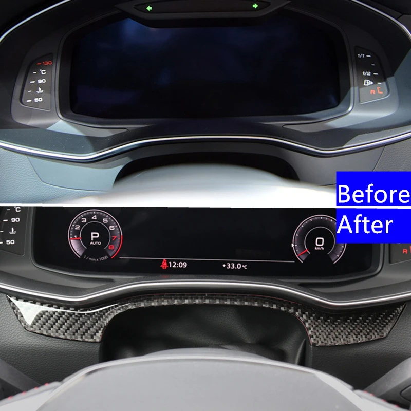

Car Styling Carbon Fiber Dashboard Strips Decoration Sticker Trim For Audi A6 C8 A7 2019-2020 Interior Accessories