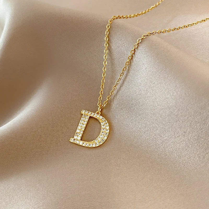 Новинка 2021 классическое ожерелье с подвеской из титановой стали буквой D для