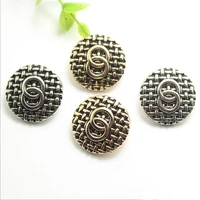100 pcs double circle lattice small fragrant style button metal coat buttons hand sewn garment accessories button 18 25mm