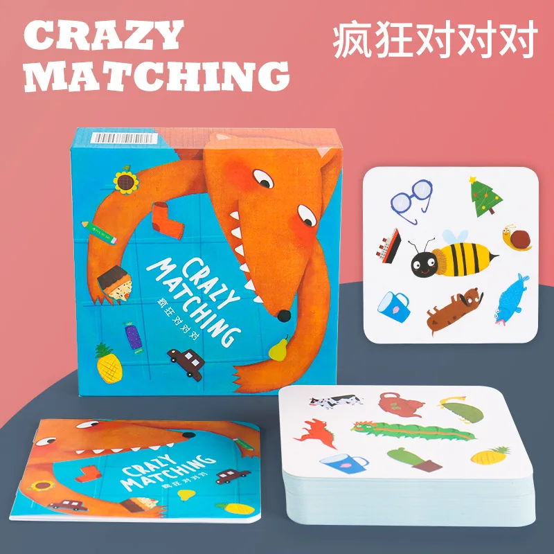 

Crazy Animal Matching Card Training Reaction Cards Parent-Child Interaction Puzzle Toy Education Family Desk Board Game for Kid
