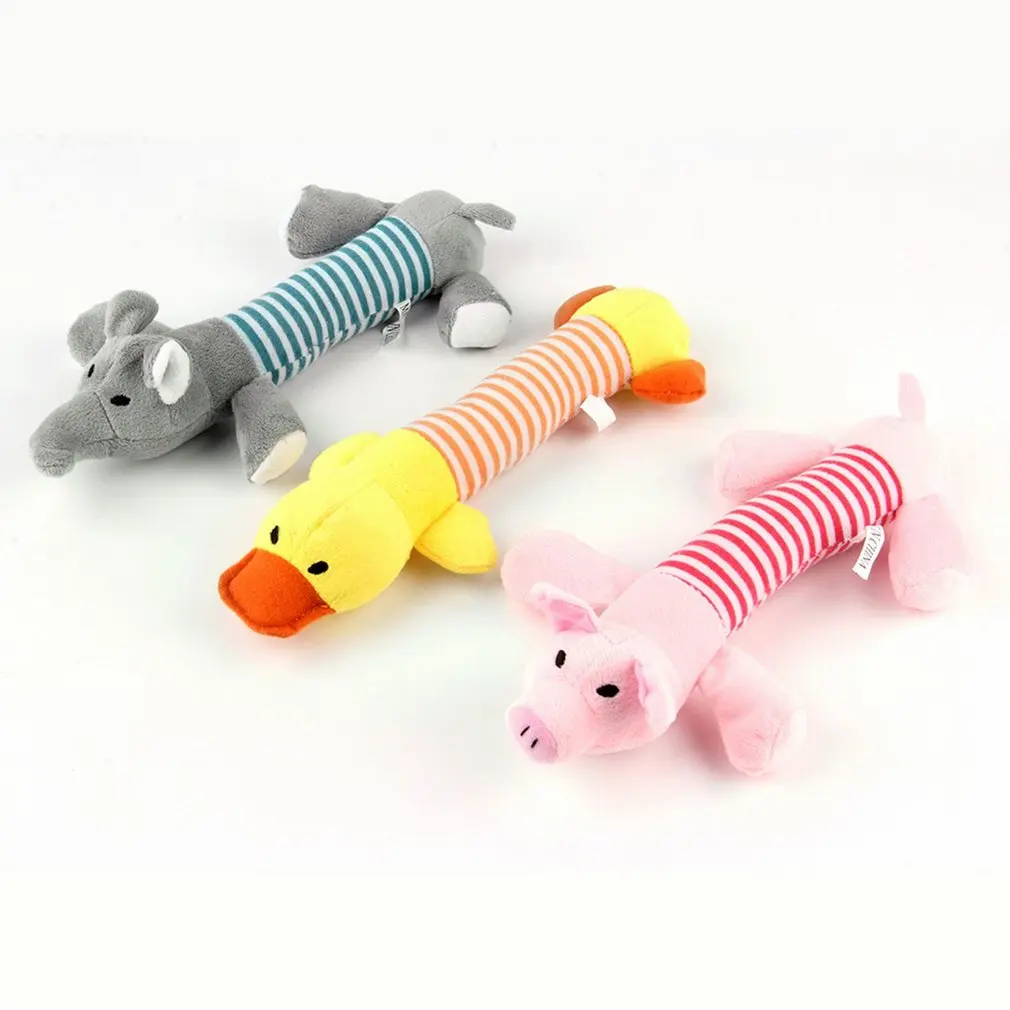

Lovely Dog Toys Pet Puppy Chew Squeaker Squeaky Plush Sound Duck 3 Different Animal Shape Design Toys for Gift