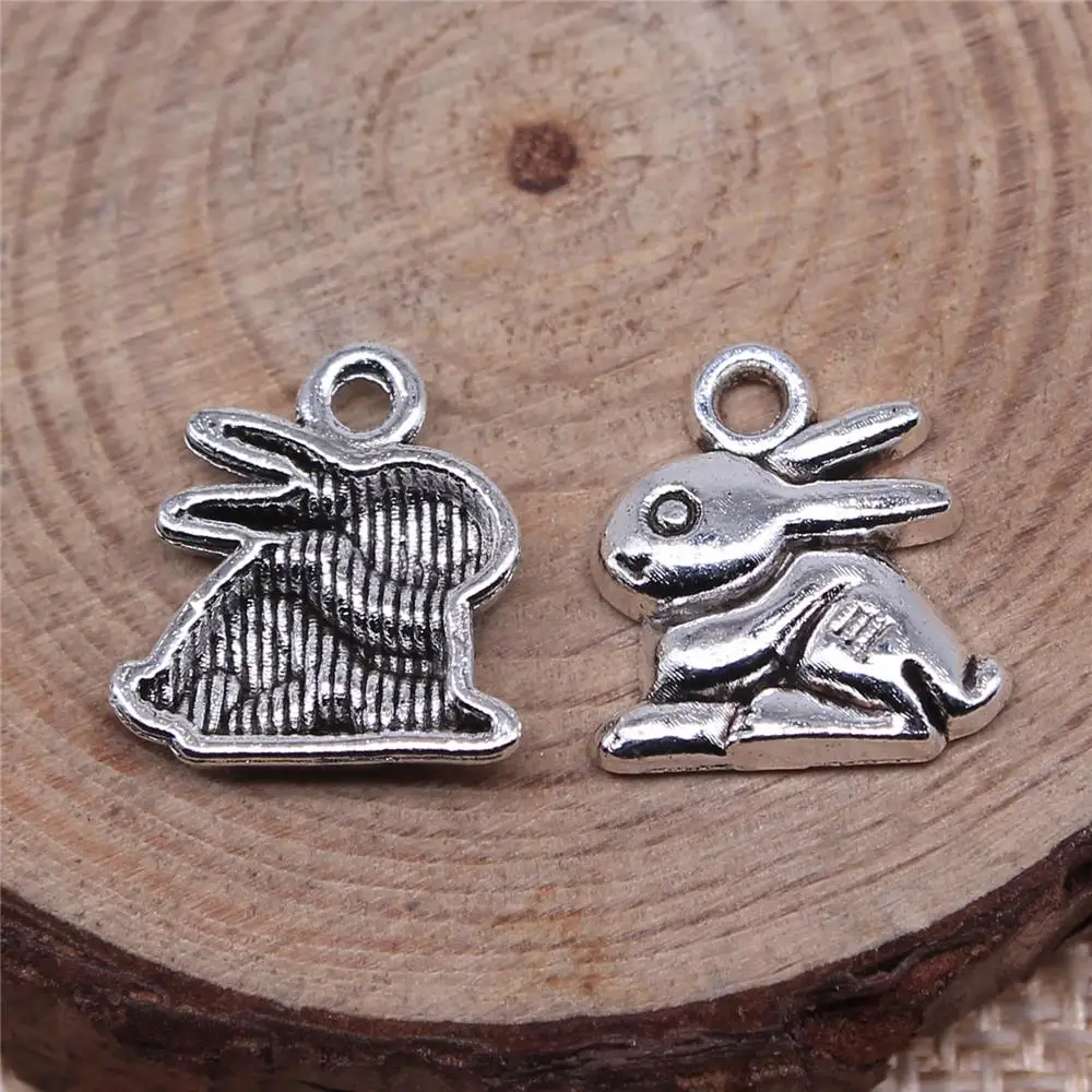 

20Pcs 14x13mm Antique Silver Color Rabbit Charms For DIY Bracelet Necklace Jewelry Making