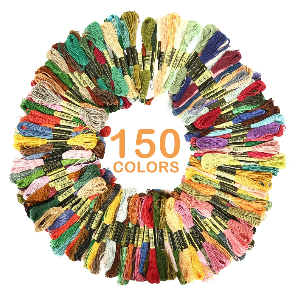 Нитка для вышивки крестиком 150 дюймов хлопковое шитье нитью моток пряжи