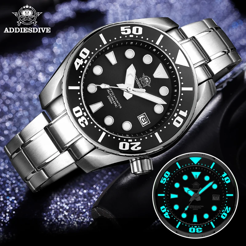 

Addies Dive Men diver 007 Sports Watch 200m Watch BGW9 Super Luminous Sapphire Crystal Ceramic Bezel NH35 Men Automatic Watches