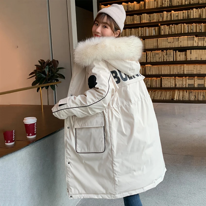 Женская зимняя куртка в Корейском стиле теплая Длинная утепленная 2019 | одежда