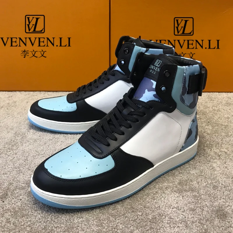 Новинка мужская обувь с высоким верхом логотипом французского бренда venvenvenli 2021