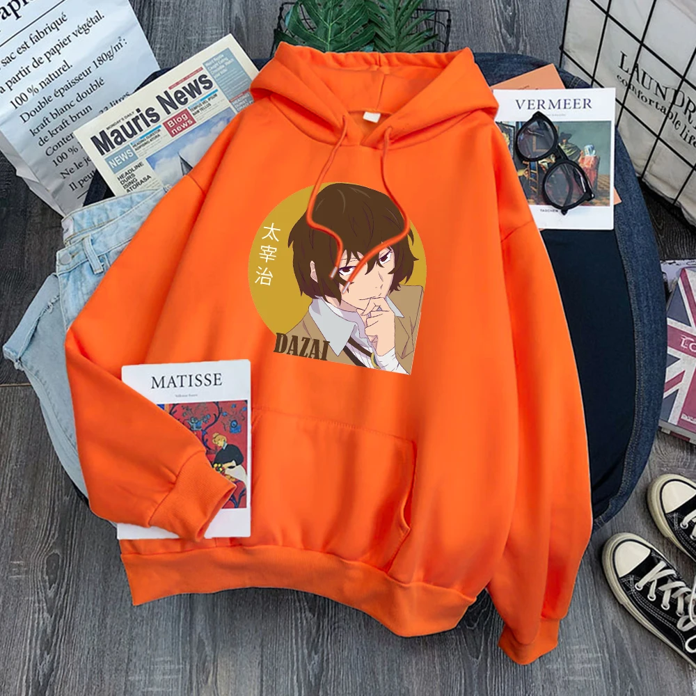 

Осаму дадзай Bungo женские пуловеры с принтом бродячих собак модные тонкие Топы уличная одежда винтажная Толстовка Простые качественные женс...