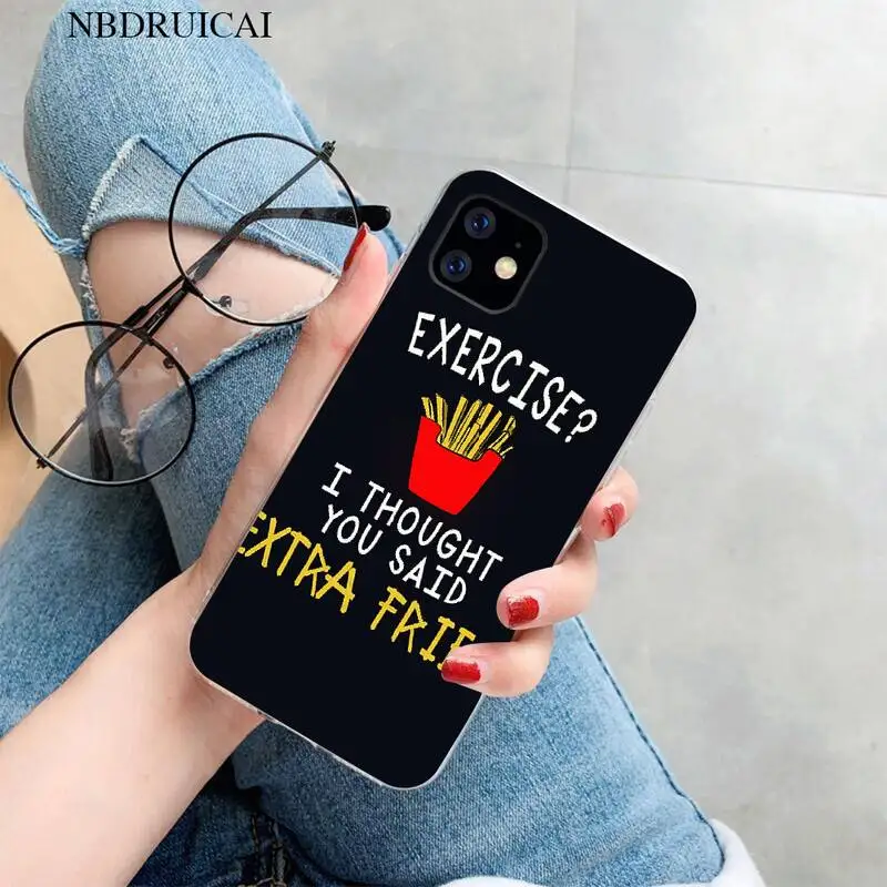 PENGHUWAN Pizza French fries Doughnut food Soft Silicone Phone Case for iPhone 11 pro XS MAX 8 7 6 6S Plus X 5S SE XR cover | Мобильные