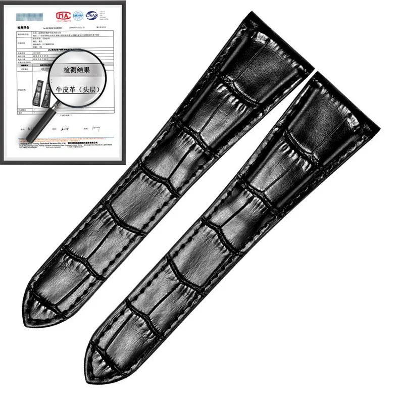 Genuine Leather Strap Substitute Cartier Tank Solo Sereis Men's Mechanical Watch Accessories 23mm 25mm Black Brown Watch Chain