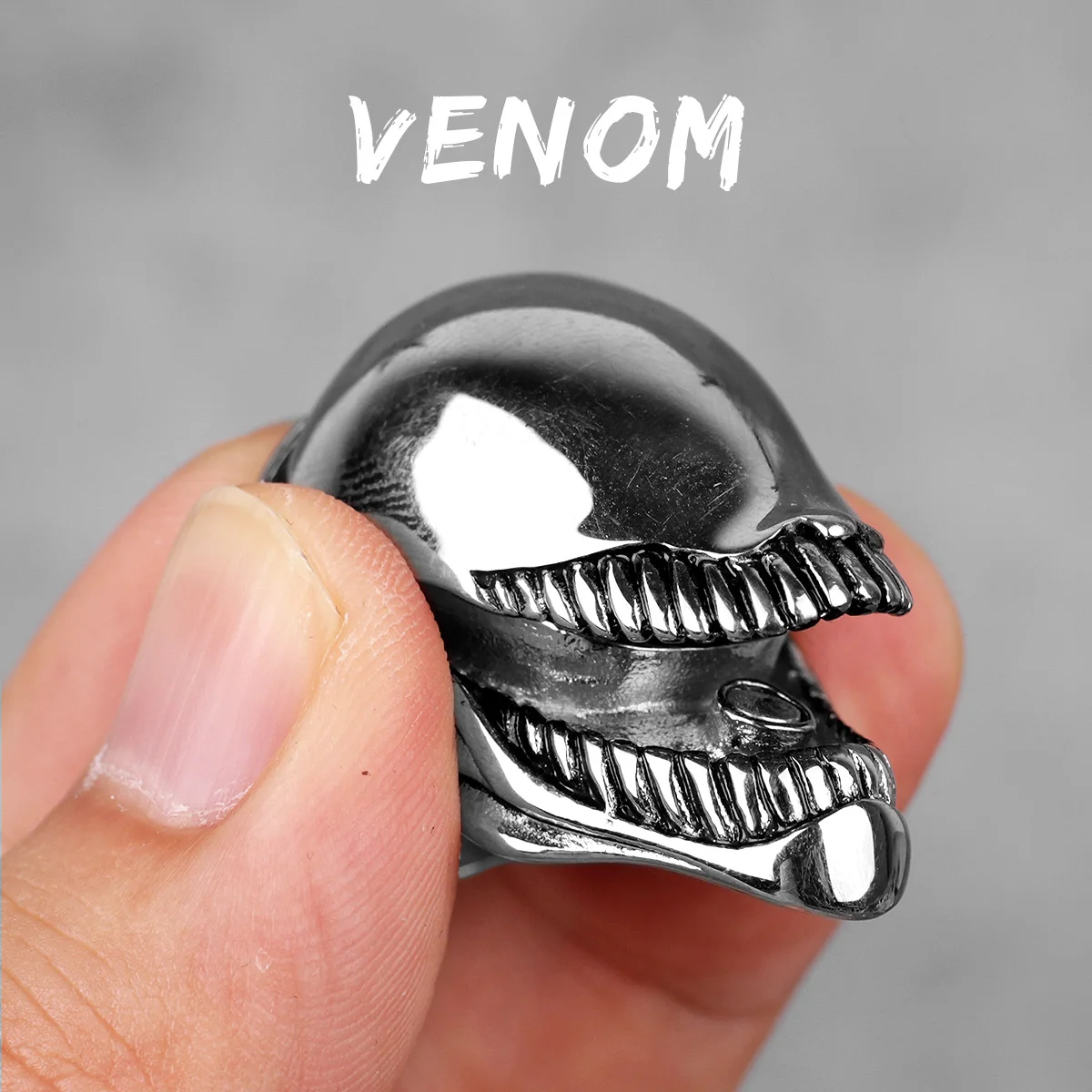 Мужские кольца из нержавеющей стали Venom Domineering клевый, панк-рок хип-хоп для байкеров мужские ювелирные изделия для мальчиков креативный подарок оптом - Цвет основного камня: R456-Silver