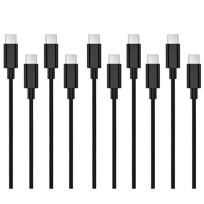 Black CHOETECH 10 шт. usb type-C кабель для быстрой зарядки данных type-C кабель 1 м для samsung S8 для Xiaomi Mi5 для Nexus 5X USB-C телефонный кабель - Цвет: Black