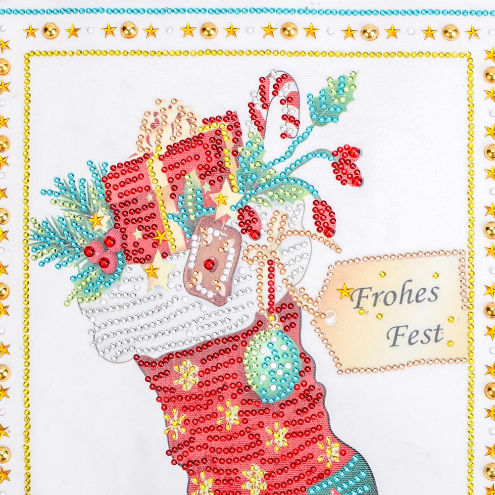 5D бриллиантовый рисунок Рождество дерево носки особой формы Алмазная вышивка