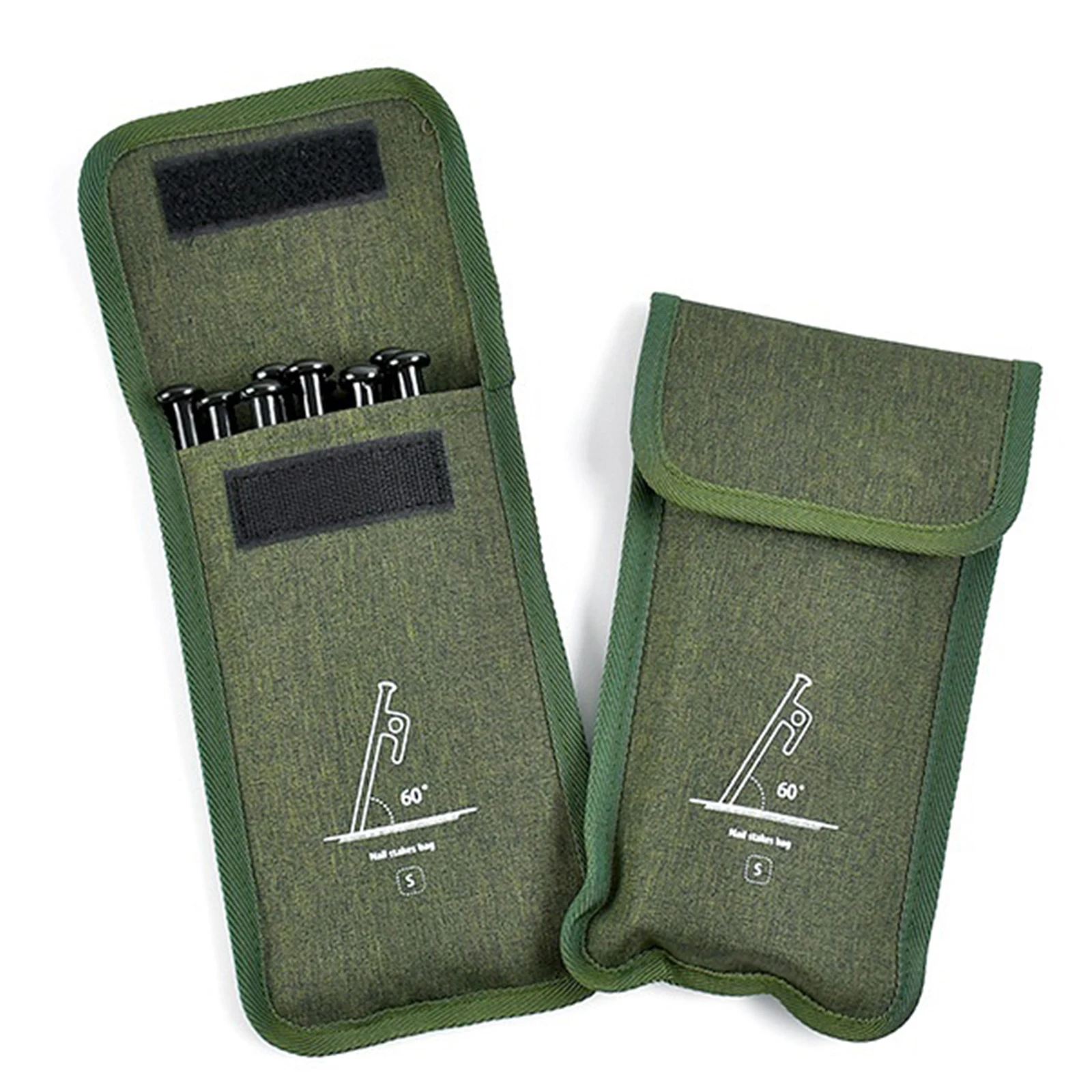 

Сумка для кемпинга на открытом воздухе, навес из ткани Оксфорд с молотком и веревкой для ветра, мешочек для хранения гвоздей, аксессуары для ...