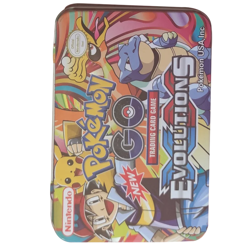 TAKARA TOMY-set de 42 cartas de Pok&eacute;mon para ni&ntilde;os, caja de hierro, juegos de batalla, Hobby, coleccionable, colecci&oacute;n de cartas de Anime-2