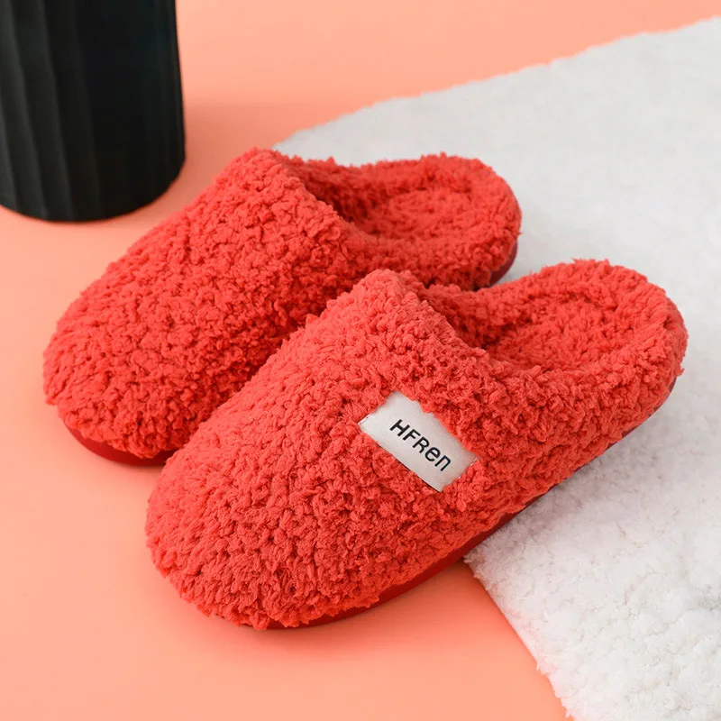 

New Women Slippers Non-Slip Bottom Soft Fluffy Home Shoes Men Thick Slippers Bedroom slide Female Comfortable Autumn Winter