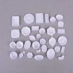 33 шт.компл. кухонная акриловая мини-тарелка для детской чашки, декоративная тарелка, игрушки для детей, подарки для девочек, аксессуары для кукол