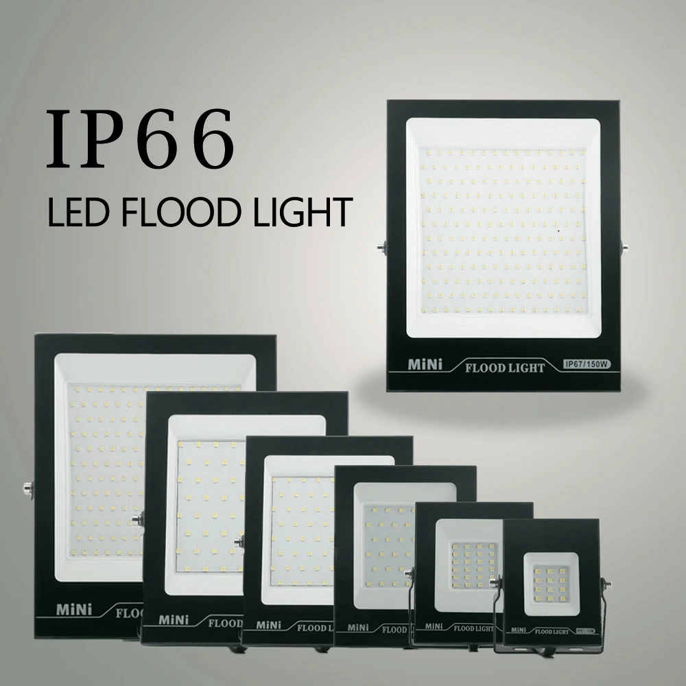 

220V LED Flood Light 10W 30W 50W 100W 150W Ultra-thin Floodlights Wall Spotlights IP66 Waterproof Outdoor Lighting Flood Lamp