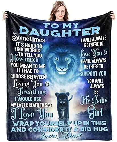 

Throw Blanket - to my daughter blanket Fleece Throw Blanket,Super Soft Ultra-Soft Micro Fleece Blanket for Bedroom SOFE Couch