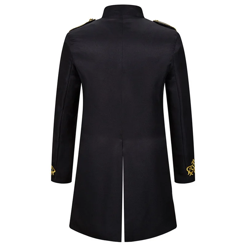 CYSINCOS Men Military Stars Trench Coat Frock Outwear Vintage Overcoat Medieval Renaissance Jacket Cosplay Costume | Мужская одежда