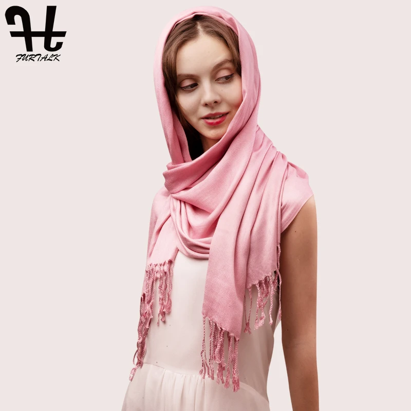 Меховой хлопковый хиджаб шарф для женщин 65х170см длинный осенний Шарф Шали