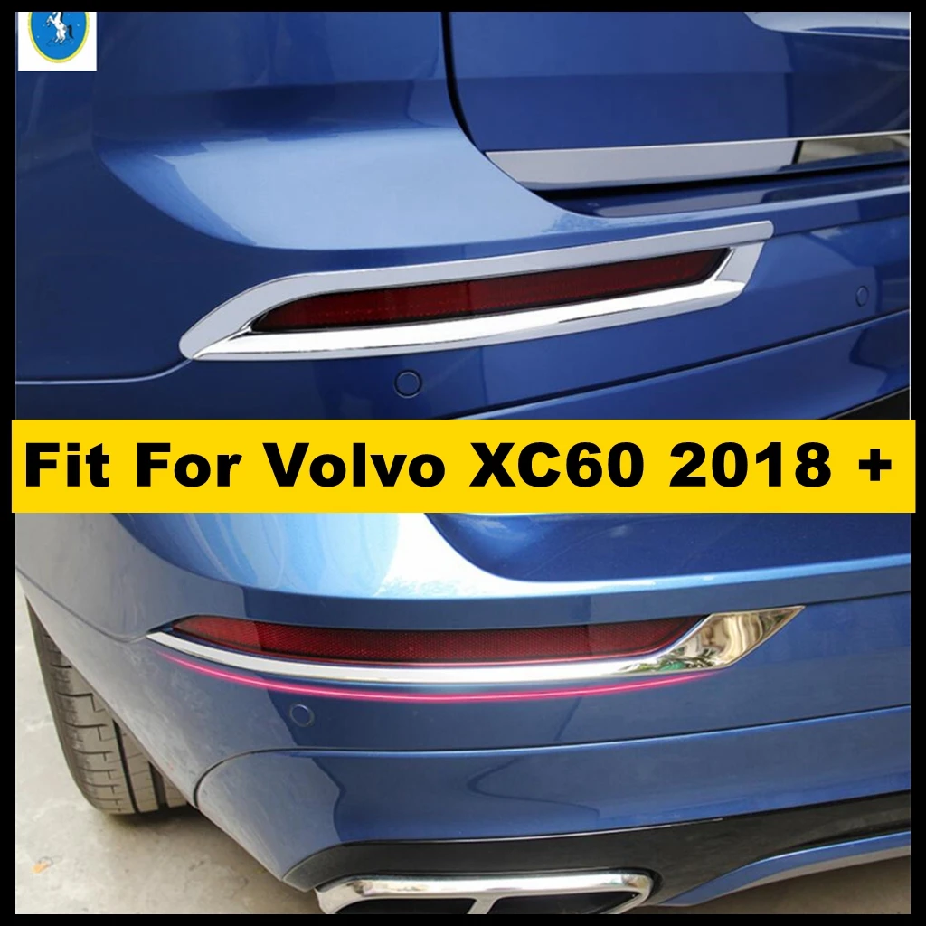 

Rear Bumper Fog Lights Lamps Eyelid Eyebrow Frame Cover Trim For Volvo XC60 2018 - 2021 Chrome Accessories Exterior Refit Kit