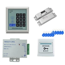 RFID Keypad Door Access Control System Kit Electric Magnetic Electronic Door Lock Power Supply 5Pcs Key Fobs Full Set Door Secur