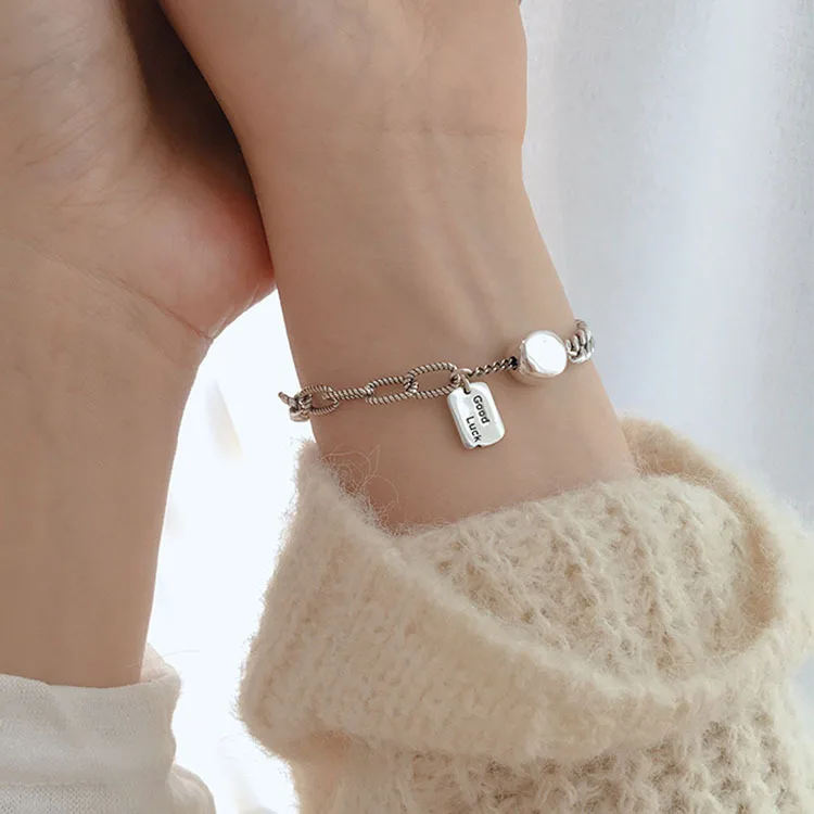 925 стерлингового серебра браслет для женщин с подвеской Good Luck мoдный дизaйн