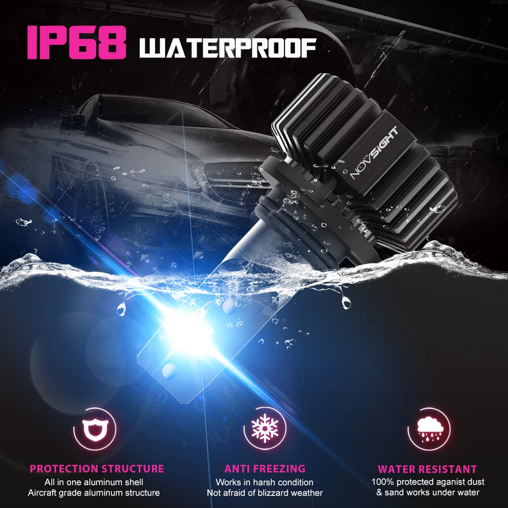 Светодиодная фара NOVSIGHT 2 шт. Mini 9006 hb4 led h7 h4 h1 h8 h11 12 В 9005 hb3 светодиодная лампа для