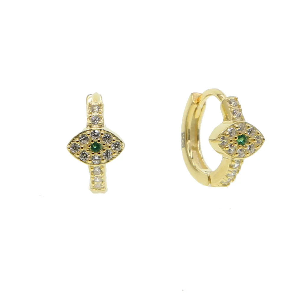 Нежный 925 стерлингового серебра глаз женские серьги-кольца золото/серебро Цвет