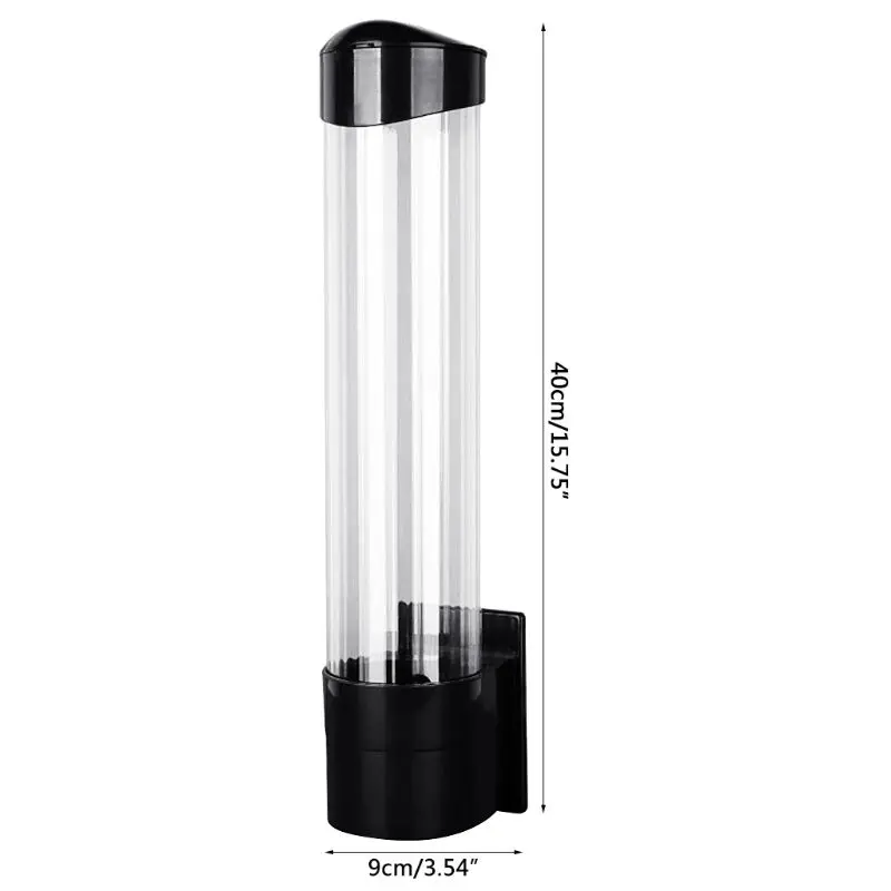 

Anti Dust Disposable Plastic Paper Cups Dispenser Storage Rack Holder Automatically Drop Cup Remover