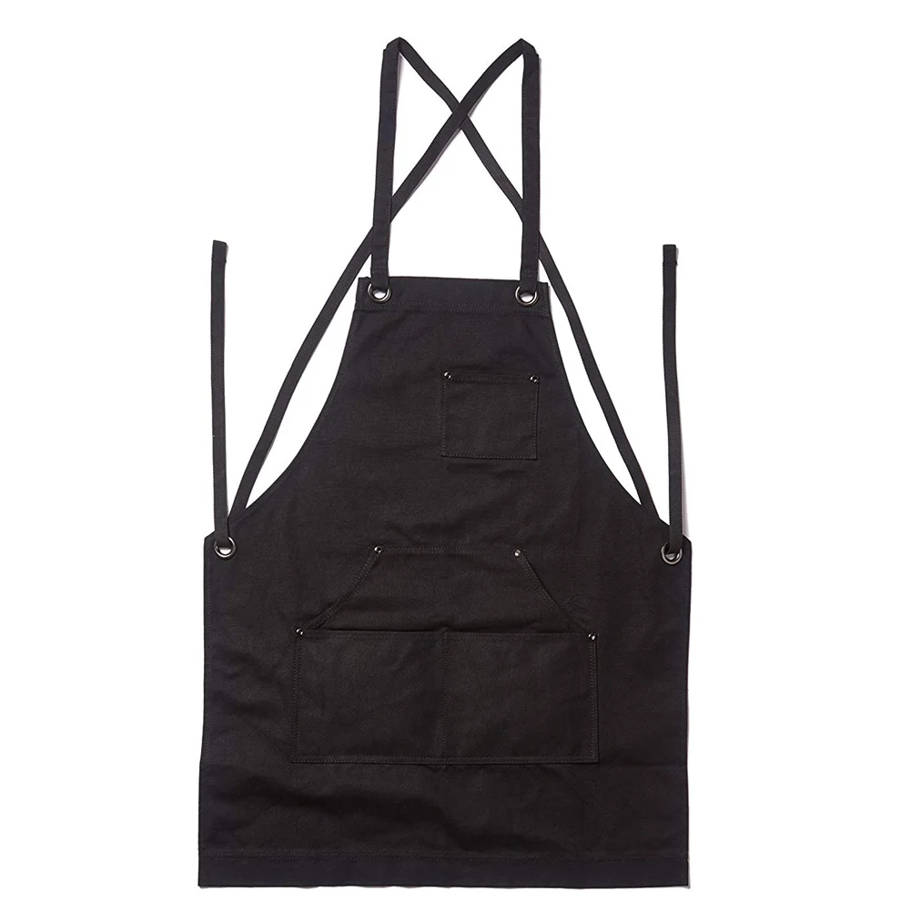 Work Apron Canvas Tool Pockets Cross-back Straps Adjustable For Barbecue Woodworking SAL99 | Спорт и развлечения