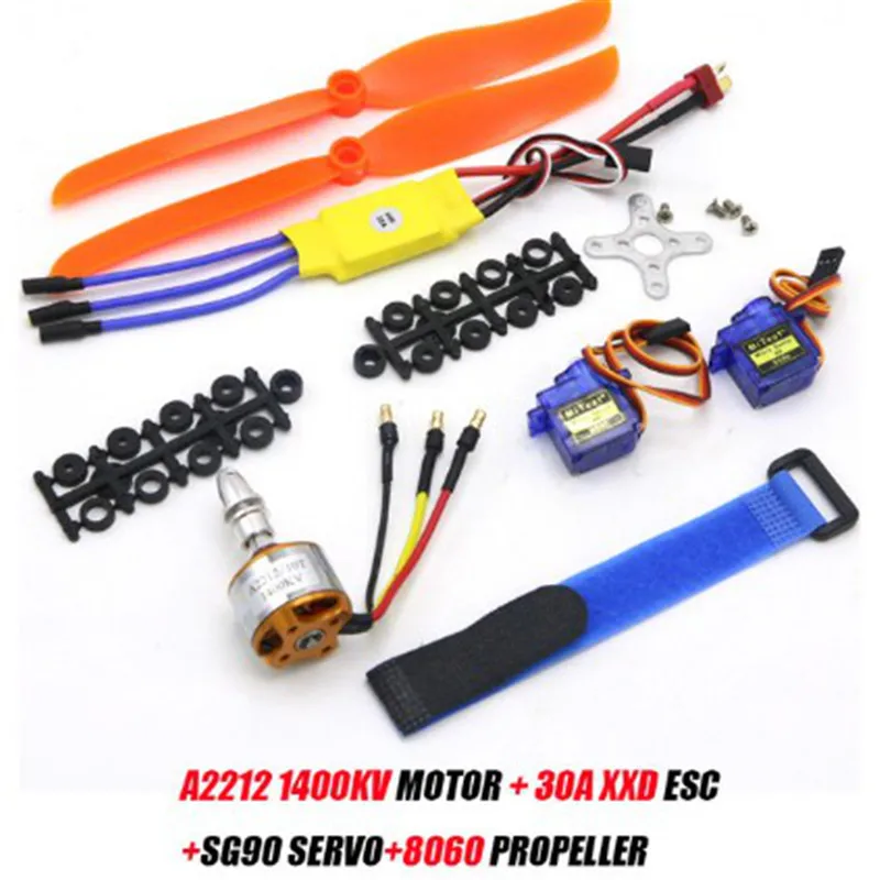 A2212 2212 1000KV/1400KV/2200KV Бесщеточный мотор 30/40A BLheli ESC SG90 9G Сервопривод для RC самолета, вертолета, квадрокоптера, мультиротора.