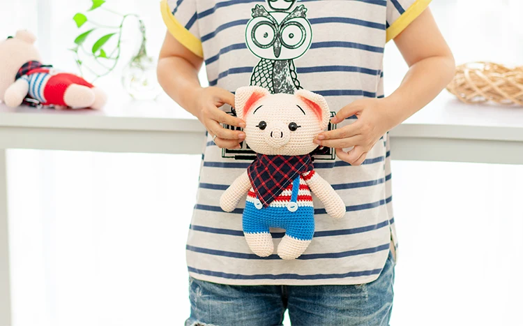 Рубиновые трикотажные шорты, Мягкая игрушка "Поросенок" DIY крючки для вязания шерстью крючок вязаная кукла малышу понравится