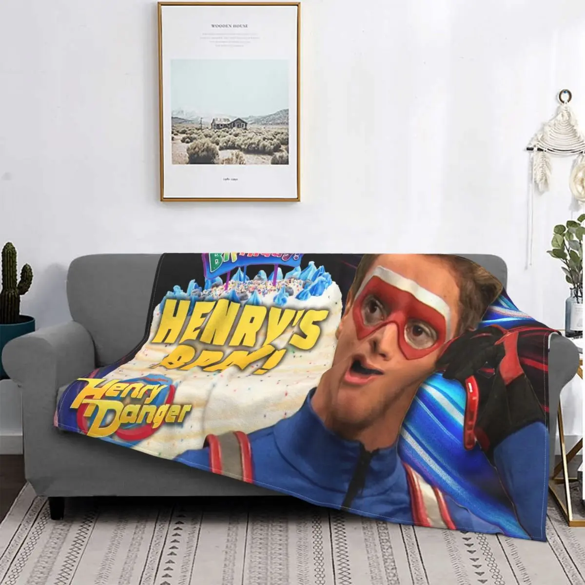 

Henry Danger-Manta de muselina para bebé, edredón grueso, toalla de playa, colcha de franela para sofás, 200x220