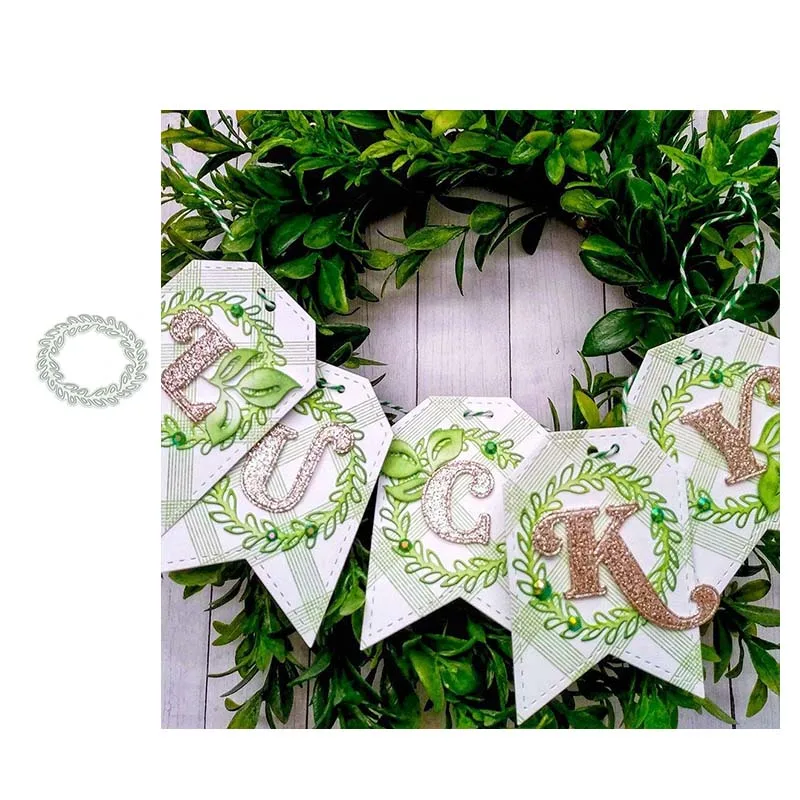 

2021 New Arrival DIY Leaves Circle Frame Shape Metal Cutting Dies Blade Stencil Craft Scrapbook Template Decoration Model Design