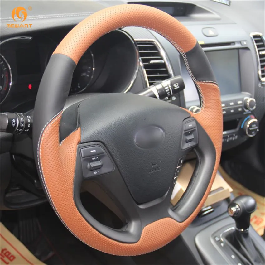 Чехол на руль MEWANT из натуральной кожи для Kia K3 2013 K2 Rio 2015 2016 Ceed Cee 'd 2012 2017 Cerato 2017|leather