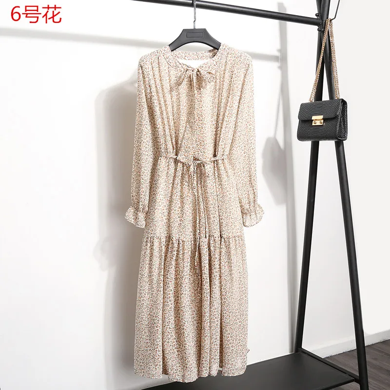 2021 весна лето женское платье для дам с длинным рукавом в горошек винтажная