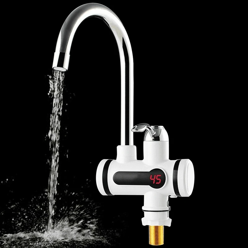 

Electric Kitchen Water Heater Tap Instant Hot Water Faucet Heater Cold Heating Faucet Tankless Instantaneous Water Heater Eu Plu