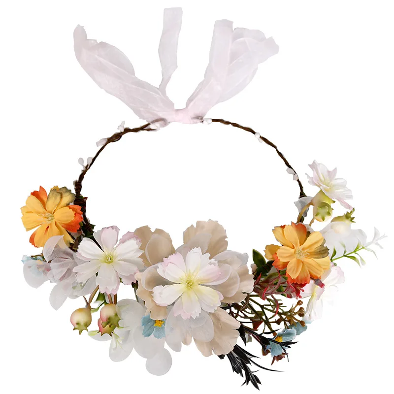 

CC Flower Crowns for Women Wedding Hair Accessories Engagement Headdress Bridal Hairwear Jewelry Charms Wreath Garlands 58401