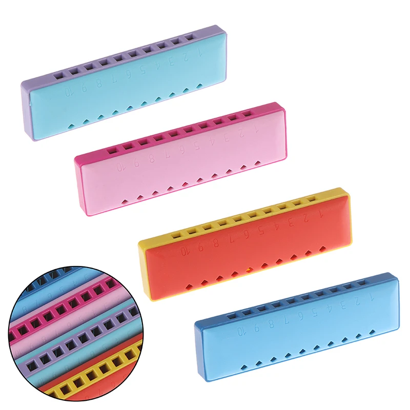 Новинка 2019 двухцветная пластиковая Губная гармошка с 10 отверстиями инструмент